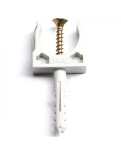 Держатель с защелкой и дюбелем, д.25 мм DKC 51325R5 в Рубцовске Держатели, клипсы, скобы Pintop.ru