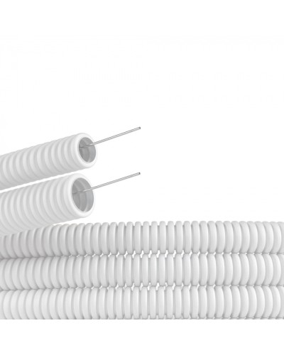 Труба ПЛЛ гибкая гофр. не содержит галогенов д.20мм, ПВ-0, с протяжкой,100м, цвет белый DKC (81820) в Рубцовске Труба гофрированная Pintop.ru
