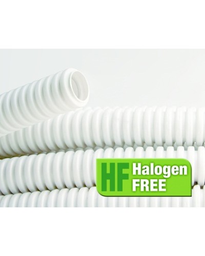Труба ПЛЛ гибкая гофр. не содержит галогенов д.32мм, ПВ-0, с протяжкой,25м, цвет белый DKC 81832 в Рубцовске Труба гофрированная Pintop.ru