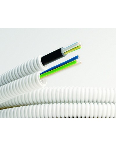 Электротруба ПВХ гибкая гофр. д.16мм, цвет серый, с кабелем ВВГнг(А)-LS 3х2,5мм² РЭК ГОСТ+, 50м DKC 9S91650 в Рубцовске Труба гофрированная Pintop.ru