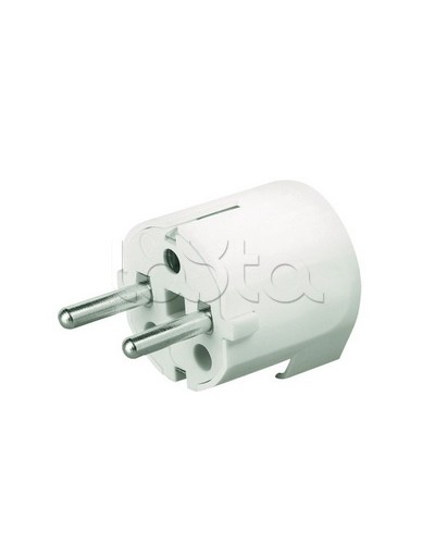 Вилка кабельная, бытовая с центральным вводом кабеля. Белая. IP20 16А 2P+E 230В DKC DIS1302063 в Рубцовске Аксессуары для стоек и шкафов Pintop.ru