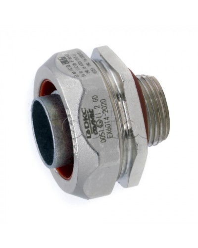 Взрывозащищенная Ex e муфта металлорукав-коробка. DN20 мм. M20х1,5.Никелированная латунь. IP66/6 (EX6014-2020) в Рубцовске Повороты, муфты, тройники Pintop.ru