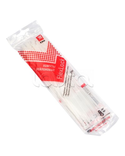 Хомут P6.6 стандартный (б), 2.5x200 (50шт) FlexLock PROxima EKF (plc-fl-ctsw-2.5x200-r) в Рубцовске Стяжки-хомуты Pintop.ru