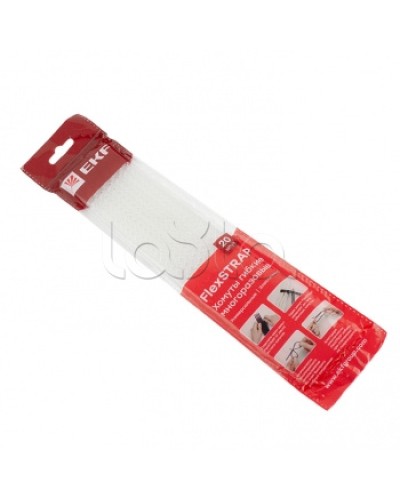 Хомут гибкий (20 шт.) белый FlexSTRAP EKF (plc-fs-wr) в Рубцовске Стяжки-хомуты Pintop.ru