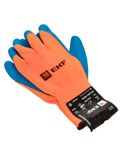 Перчатки рабочие ПРОФИ ЗИМА с рельефным латексным покрытием утепленные (10 класс, 9 разм) EKF (pe10lt-9-pro) в Рубцовске Аксессуары для кабель-канала Pintop.ru