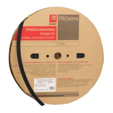 Термоусаживаемая трубка ТУТ нг 10/5 черная рулон EKF PROxima (tut-10-b)