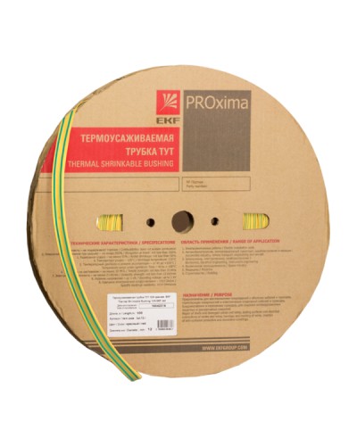 Термоусаживаемая трубка ТУТ нг 2/1 жел-зел рулон EKF PROxima (tut-2-yg) в Рубцовске Аксессуары для кабель-канала Pintop.ru