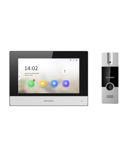 Комплект с видеодомофоном и вызывной панелью Hikvision DS-KIS302-P в Рубцовске Комплекты домофонов Pintop.ru
