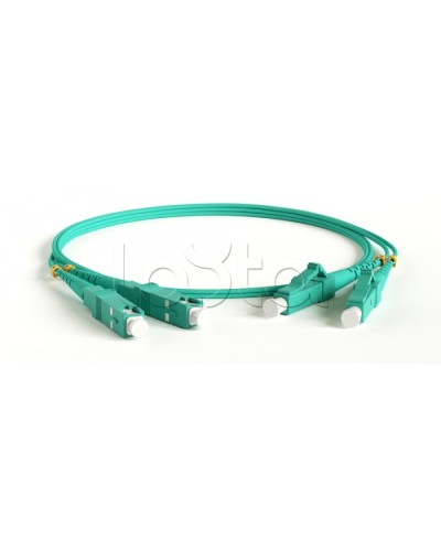 Патч-корд волоконно-оптический Hyperline FC-D2-503-LC/PR-SC/PR-H-10M-LSZH-AQ в Рубцовске Патч-корды оптические Pintop.ru