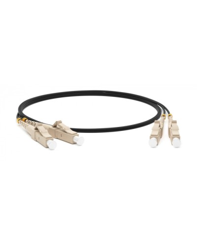 Патч-корд волоконно-оптический (шнур) MM 50/125, LC-ST, 2.0 мм, duplex, LSZH, 10 м Hyperline FC-D2-50-LC/PR-ST/PR-H-10M-LSZH-BK в Рубцовске Патч-корды оптические Pintop.ru