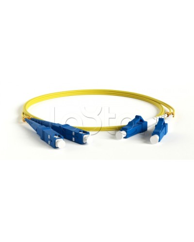 Патч-корд волоконно-оптический одномодовый SM 9/125 (OS2), LC/UPC-SC/UPC, duplex, LSZH, 3 м Hyperline FC-D2-9-LC/UR-SC/UR-H-3M-LSZH-YL в Рубцовске Патч-корды оптические Pintop.ru