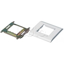 Панель лицевая 80х80 мм для модулей Mosaic 45x45 мм, металлический каркас Hyperline FP-M45-1-WH