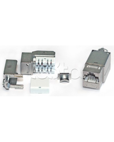 Вставка Keystone Jack RJ-45(8P8C), категория 6A, экранированная, 110 IDC, заделка с помощью NE-TOOL, белая Hyperline KJNE-8P8C-C6A-90-SH-F-WH в Рубцовске Модули Keystone Pintop.ru