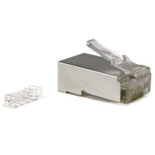 Разъем экранированный RJ-45 под витую пару, категория 6, со вставкой Hyperline (PLUG-8P8C-UV-C6-SH)