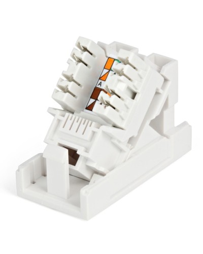 Розетка RJ-45, одинарная, категория 5е, с наклонным модулем Hyperline SIP2K-C5E-M45-22.5 в Рубцовске Аксессуары для кабель-канала Pintop.ru