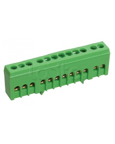 Шина ЗЕМЛЯ в корпусе изолированная на DIN-рейку ШНИ-6х9-12-К-З IEK YNN10-69-12KD-K06 в Рубцовске Клеммные колодки Pintop.ru