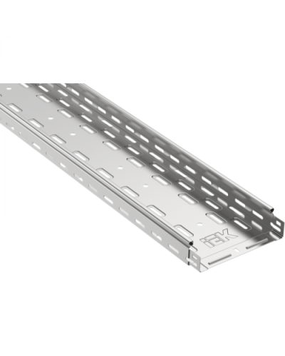 ESCA Лоток перфорированный 50х150х3000 RAL 9016 IEK (CLPK10-050-150-3) в Рубцовске Аксессуары для лотков Pintop.ru