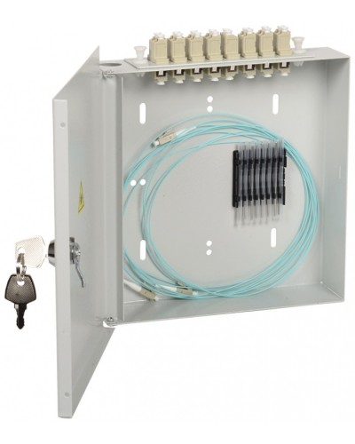 Кросс укомплектованный настенный LC (duplex) 8 портов (OM3) ITK FOBX8-N-8LCUD03 в Рубцовске Кросс оптический Pintop.ru