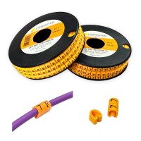 Клипса маркировочная на кабель диаметром 3.6–7.4 мм, символ "4", 500 шт., желтая LANMASTER LAN-MCC-EC24/500-YL