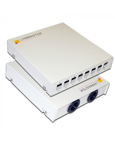 Кросс оптический настенный, металлический, на 8 SC адаптеров LANMASTER (LAN-FOBM-WM-8SC) в Рубцовске Кросс оптический Pintop.ru