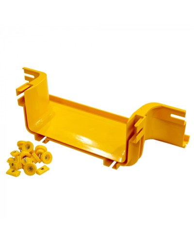 Боковой отвод на оптический лоток 120 мм, монтаж без соединителей, желтый LANMASTER (LAN-OT120-UT/NC) в Рубцовске Аксессуары для лотков Pintop.ru