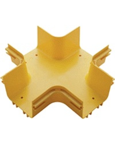 Х-соединитель оптического лотка 120 мм, желтый LANMASTER LAN-OT120-XT в Рубцовске Аксессуары для кабель-канала Pintop.ru