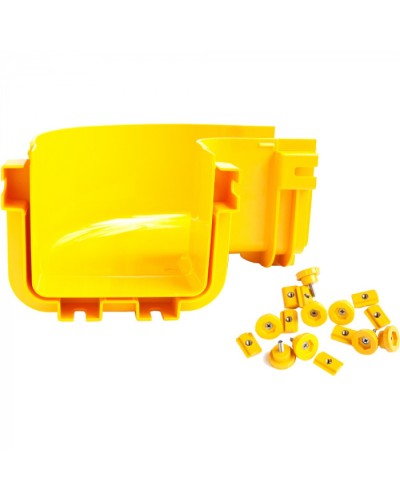 Горизонтальный поворот 90° оптического лотка 360 мм, желтый LANMASTER (LAN-OT360-HC90/NC) в Рубцовске Аксессуары для лотков Pintop.ru