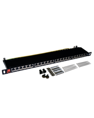 Патч-панель 19, 24 порта RJ-45, категория 5e, STP, 0.5U, компактная LANMASTER LAN-PPC24S5E в Рубцовске Патч панель Pintop.ru