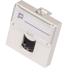 Вставка Mosaic 45x45, RJ-45 UTP, кат.6, со шторкой и увеличенным окном маркировки, белая LANMASTER LAN-SIP-23U6-WH