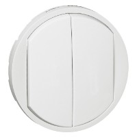 Лицевая панель для выключателя двойного белый Celiane Legrand 068002