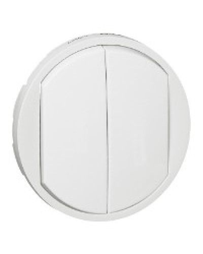 Лицевая панель для выключателя двойного белый Celiane Legrand 068002 в Рубцовске Аксессуары для кабель-канала Pintop.ru