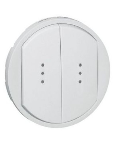 Лицевая панель для выключателя двойного с индикацией белый Celiane Legrand 068004 в Рубцовске Аксессуары для кабель-канала Pintop.ru