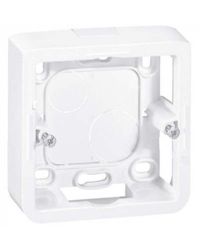 Коробка накладная, глубина 30 мм, белая Mosaic Legrand 080280 в Рубцовске Аксессуары для кабель-канала Pintop.ru