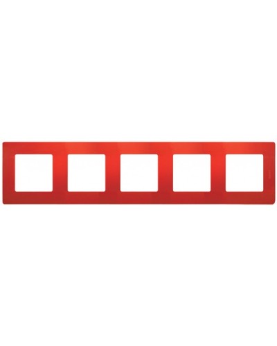 Рамка 5 постов Etika красный Legrand 672535 в Рубцовске Аксессуары для кабель-канала Pintop.ru