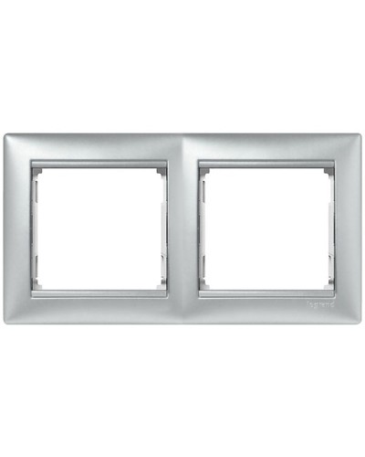 Рамка 2 поста горизонтальный монтаж алюминий Valena Legrand 770152 в Рубцовске Аксессуары для кабель-канала Pintop.ru