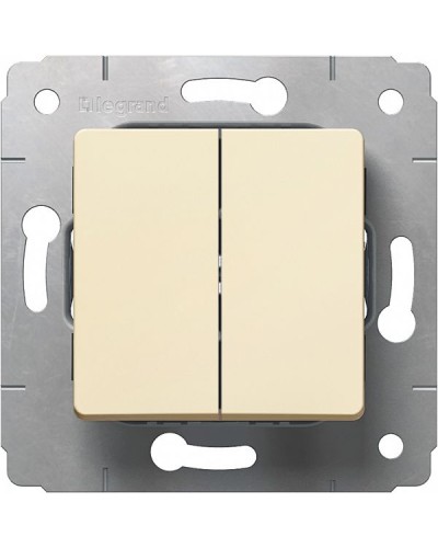Выключатель двухклавишный автоматические клеммы 10 А 250 В слоновая кость Cariva Legrand 773758 в Рубцовске Аксессуары для кабель-канала Pintop.ru