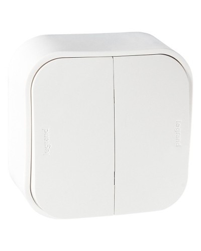 Выключатель двухклавишный Quteo Legrand (782202) в Рубцовске Аксессуары для кабель-канала Pintop.ru