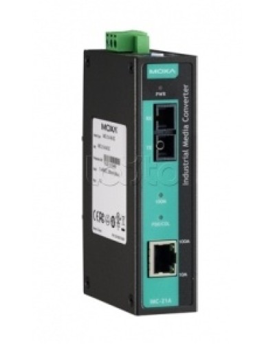 Медиаконвертер Ethernet 10/100BaseTX в 100BaseFX (SC) с расширенным диапазоном температур Moxa IMC-21A-S-SC-T в Рубцовске Медиаконвертеры Pintop.ru