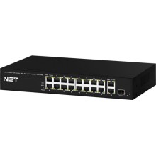 PoE коммутатор Fast Ethernet на 16 x RJ45 PoE + 2 x RJ45 GE + 1 SFP GE порта NST NS-SW-16F3G-P