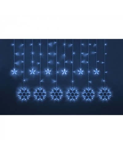 Гирлянда Navigator 95 122 NGF-D032-03 (бахрома звезды и снежинки Blue 2.5*1м IP2 в Рубцовске Источники света(Лампы) Pintop.ru