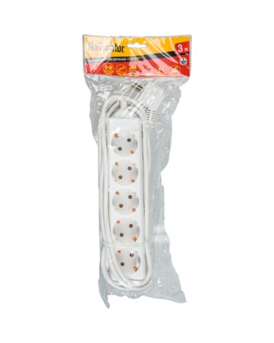 Удлинитель Navigator 71 556 NPE-S-05-500-E-3x0.75с/з 5 гн. 5м в Рубцовске Блоки розеток Pintop.ru