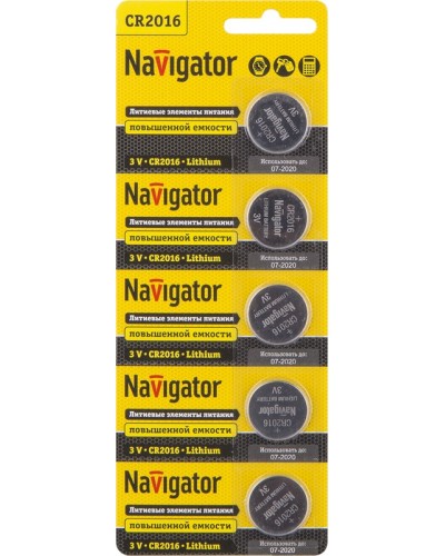 Элемент питания Navigator 94 763 NBT-CR2016-BP5 в Рубцовске Электротехническое оборудование Pintop.ru