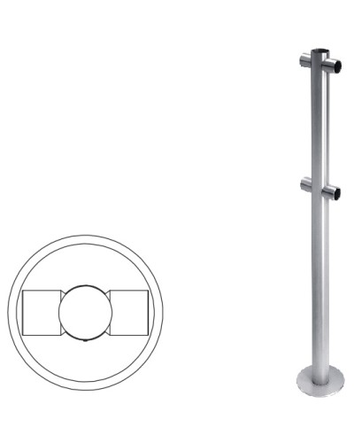 Стойка ограждения i-образная (антик серебро) Oxgard в Рубцовске Ограждения Pintop.ru