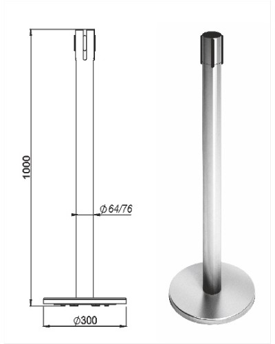 Стойка ограждения передвижная с ремнем Oxgard Стойка ограждения передвижная с ремнем (5 метров красный) (ВЗР2387.06) в Рубцовске Ограждения Pintop.ru