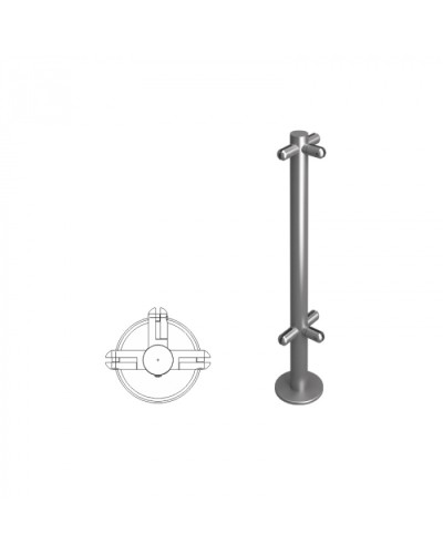 Стойка ограждения под стекло Т-образная h=800мм Oxgard Стойка ВЗР2462-00.02-08 в Рубцовске Ограждения Pintop.ru