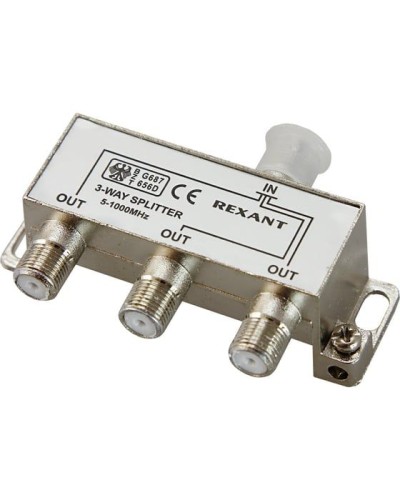 Делитель антенный, (3 TV), 5-1000 МГц REXANT 06-0041-C в Рубцовске Системы видеонаблюдения Pintop.ru
