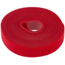 Лента-липучка многоразовая 5 м х 20мм, красная (1 шт/уп) REXANT 07-7524
