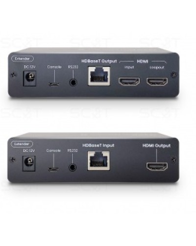 Удлинитель DisplayPort 4K(60Гц), USB, аудио, RS232 по кабелю витой пары(CAT6a) до 100м (HDBaseT) SC&T DP02U-4K6G в Рубцовске Видеоусилители, Модуляторы, Делители Pintop.ru