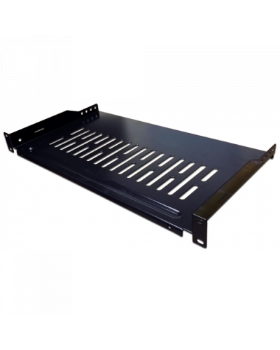 Полка фронтальная, с возможностью установки заднего фиксатора, 300 мм, 1U, 18 кг TWT (TWT-CB-SFBF300-1U/18) в Рубцовске Полки для шкафов и стоек Pintop.ru