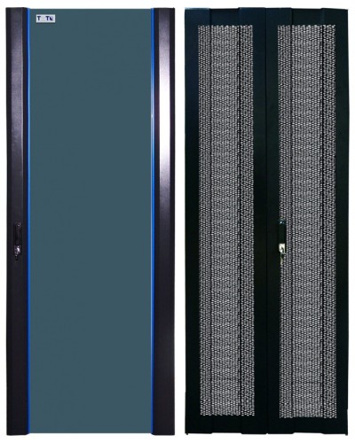Комплект дверей 42U, 800 мм, черный, передняя - стекло, задняя - распашная перфорированна TWT TWT-CBB-DR42-8x-S-GP в Рубцовске Аксессуары для стоек и шкафов Pintop.ru